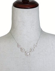 Vintage Avon NRT Silver Tone Medallion Rhinestone Circle Necklace