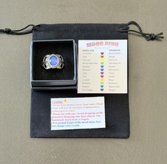 Sterling Silver Vintage Style Filigree Mood Ring + Color Chart & Box Size 9.5
