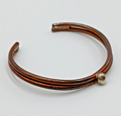 VTG Sterling Signed Cuff Bracelet 2.5in Unisex Solid Stacked Tube 15g Bead