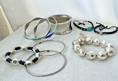 Fun Acrylic Enamel texture Bracelets 1980s 1990s Jewelry Lot boho hippie bangles