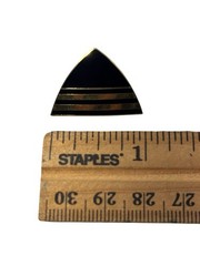 Vintage Skye Gold Tone Black Enamel Elegant Triangle Pierced Stud Earrings