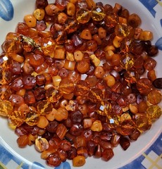 Faceted Amber Vintage Choker Necklace Fancy Clasp with UV Test See Pics