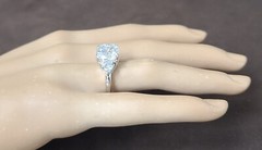14k White Gold Engagement Ring 6.18ct Lab Grown Simulate Diamond Cushion Shape