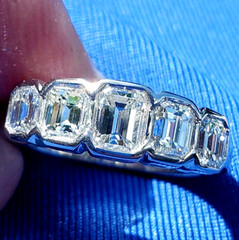 Original EARTH MINED DIAMOND Deco Wedding Band 2 CARAT PLATINUM Engagement Ring