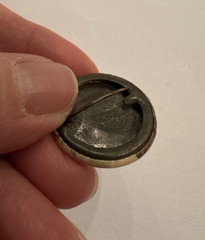 Antique 1″ Celluloid Portrait Pin Back Button Woman Portrait C -Clasp c 1920