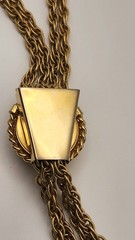 Vintage Gold Tone Lariat Necklace Adjustable Slider Bead Tassel Drop Statement