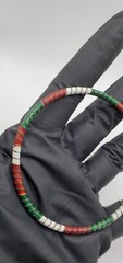 Vintage Red, White and Green Cloisonné 9.5″ round Bracelet