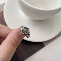 Vintage 925 Sterling Silver Watch Ring Unique Watch Ring