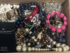 HUGE 5 + Lbs Jewelry WEARABLE Lot Tangled Unsearched VINTAGE ESTATE TREASURE