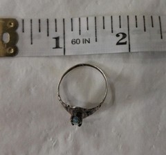 Vintage Art Deco .925 Sterling Silver Blue Topaz Marquise Cut Ring