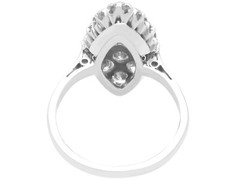 Antique 1.78 Ct Diamond and Platinum Marquise Cluster Ring Circa 1920