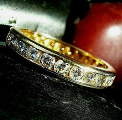 NATURAL EARTH MINED DIAMOND Wedding Band VVS Eternity Anniversary Stacking Ring