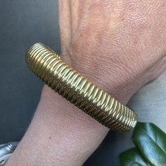Monet Vintage Tubogas Bangle Bracelet Estate Jewelry Pre-Owned 1960s