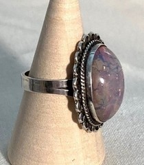 Vintage Mexico FCP 925 Sterling Silver Simulated Fire Opal Ring Size 6