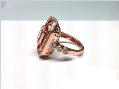 3.2Ct Vintage Art Deco Style Ruby & Lab Created Diamond Wedding 14K Gold FN Ring