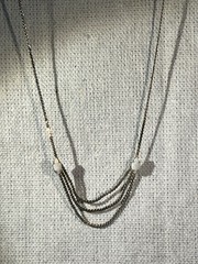 Vintage Opal Necklace 1/20 14K Gold Filled Mode Art Serpentine Chain 16″