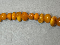 Vintage Baltic Amber Statement Necklace 46.9g Graduated Teeth Beads Cognac Honey