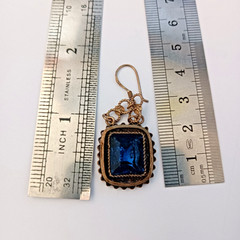 Vintage Bezalel Silver Earrings Filigree Blue Glass Jerusalem Early Production