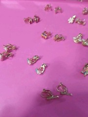Vintage Children’s Goldtone Clip On Earrings (14 Pairs)
