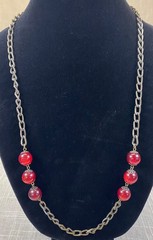 Vintage Gothic Jewelry Y2K Roses Choker Red Beaded Lot of 3 Necklaces & Earrings