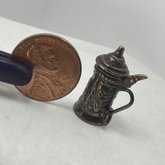 Vintage 800 Silver Articulated Floral Flower German Stein Charm Pendant -OPENS-