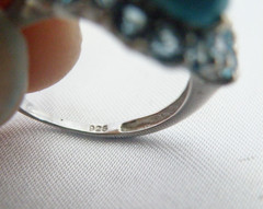 Vintage Sterling Silver 925 Sleeping Beauty Blue Topaz Ring Size 7