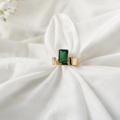 925 silver emerald ring vintage antique Handmade Size 7