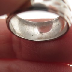 925 Sterling Silver Vintage Oxidized Floral Band Ring Size 4.25