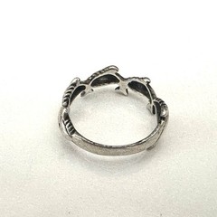 Sterling Silver 925 Ring Good Luck Band Vintage Fish Dolphin Whale