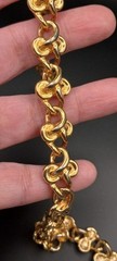 Vintage 1980’s Anne Klein Couture Gold Tone Knot Link Choker Necklace 17in