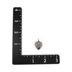 Sterling Silver HEART Charm for Bracelet SCROLL Necklace Pendant VINTAGE New OLD