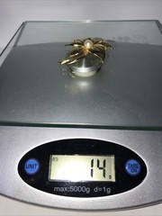 AAI Vintage Flower Pin Brooch White Faux Pearl Gold Tone Signed 1990s