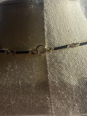 Vintage Gold Tone Bar Link Necklace Choker 15.5” Spring Ring Closure