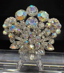 Juliana Brooch Vintage DeLizza & Elster Large Size Aurora Borealis Rhinestone
