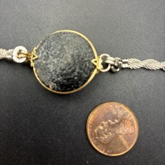 Custom Vintage 10k White & Yellow Gold Filled Bracelet,Vtg Czech Carnival? Glass