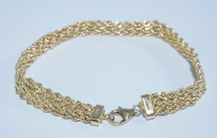 UNIQUE 18K Yellow Gold 8mm Woven Bracelet 6.6 Grams, 7.25″