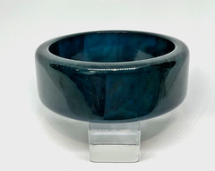 Vintage Bakelite Translucent Blue Moon Thick Walled Bangle Tested RARE