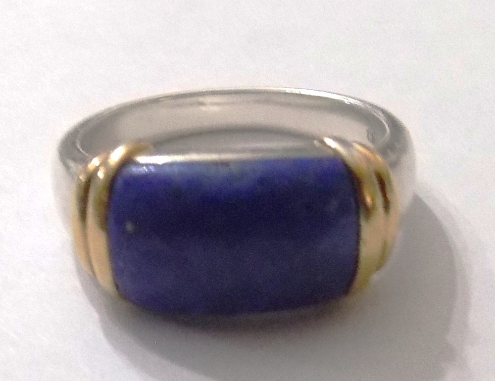 Vintage Lapis Lazuli Gold Vermeil Sterling Silver Ring