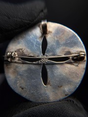 Taxco EMI Sterling Silver Abalone Sand Dollar Brooch Pendant Mexico