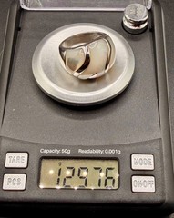 Designer Sterling Silver Mother of Pearl Inlay Dome Ring 12.97g – Size 8