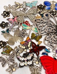 Lot Vtg & Modern Butterfly Pendants Charms Findings Jewelry Craft Repurpose