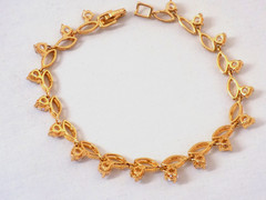 VTG 1980s-90s Brilliance Premiere Designs CZ Gold Tone 7 1/2 Inch Bracelet