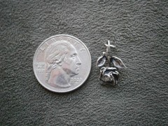 Rose Bloom Flower Vintage Sterling Silver Bracelet Charm Pendant 1.1g