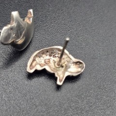Sterling Silver Buffalo Bison Stud Earrings 925 Southwest