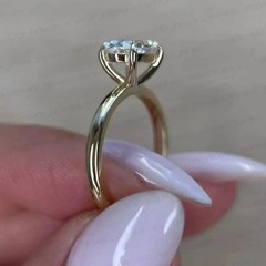 2.00Ct Oval Cut Lab Created Diamond Solitaire Engagement Ring 14K Yellow Gold FN