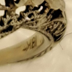 Antique 18K White Gold Diamond Cluster Filigree Engagement Ring Edwardian? Deco?