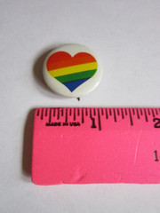 Vintage Rainbow Heart Pin Pinback Collectible Metal FREE SHIP
