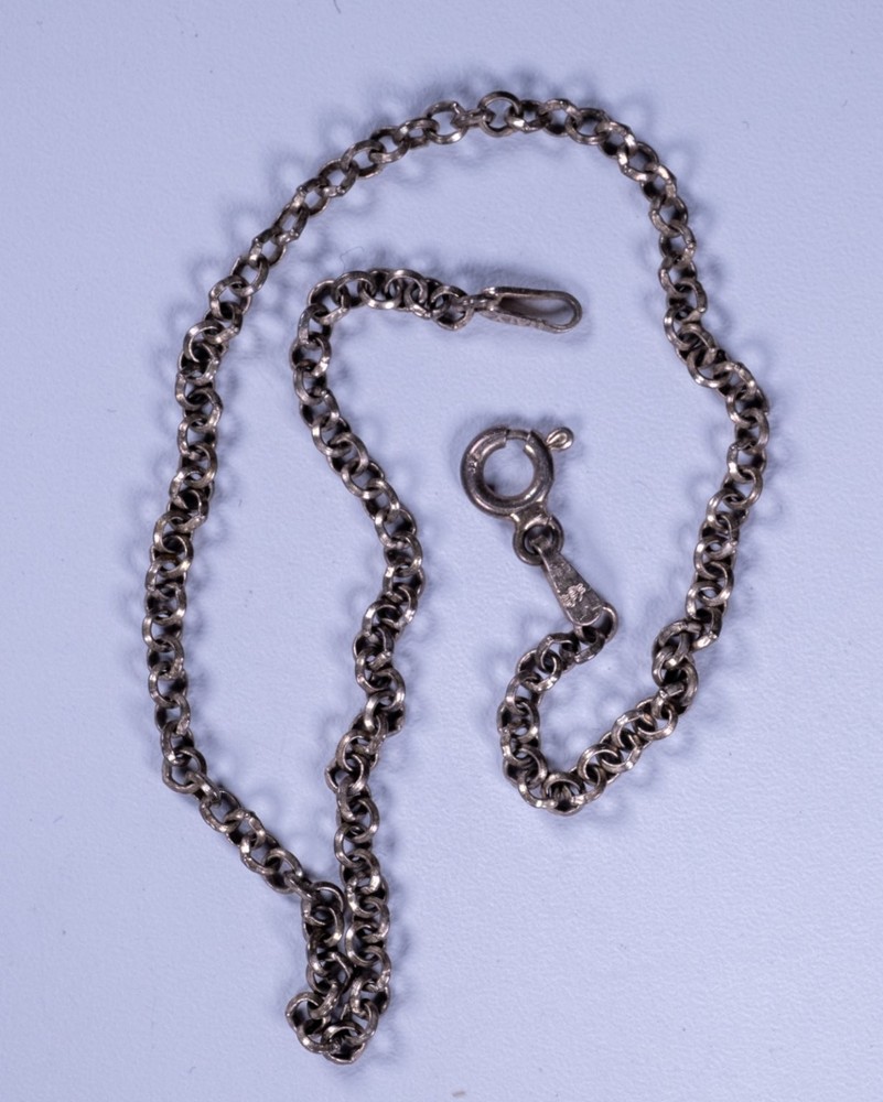 Vintage ITALY .925 Sterling Silver Rolo Chain Bracelet 8.5″ Unisex