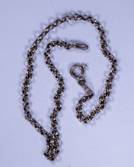 Vintage ITALY .925 Sterling Silver Rolo Chain Bracelet 8.5″ Unisex
