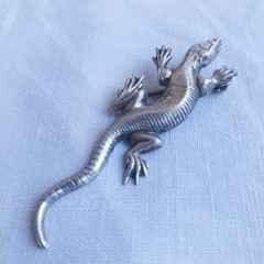 Beau Sterling Silver Reptile/ Lizard Brooch 2 1/4″